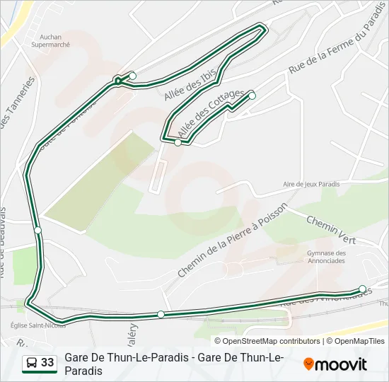 33 Bus Line Map