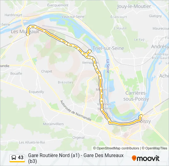 43 Bus Line Map