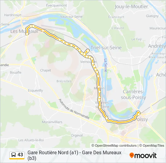 43 Bus Line Map