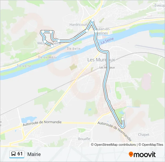 61 Bus Line Map