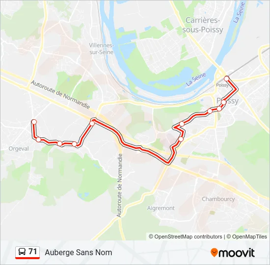 71 Bus Line Map