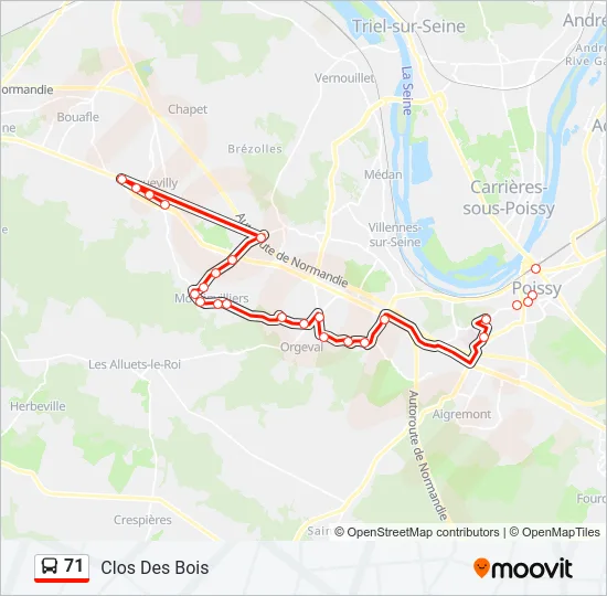 71 Bus Line Map