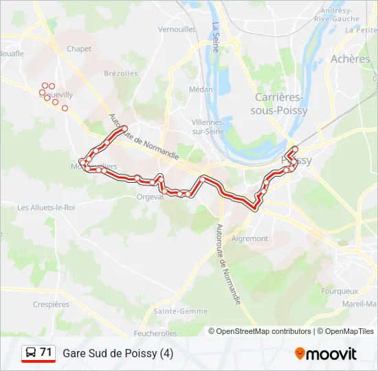 71 Bus Line Map
