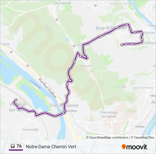76 Bus Line Map