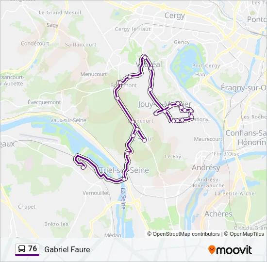 76 Bus Line Map