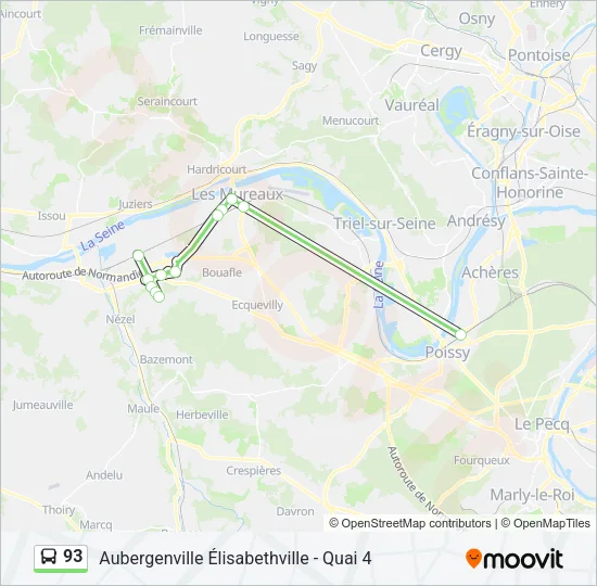 93 Bus Line Map