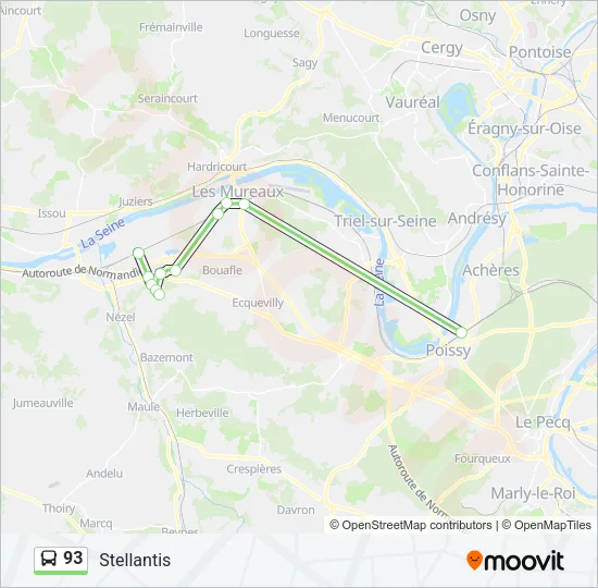 93 Bus Line Map