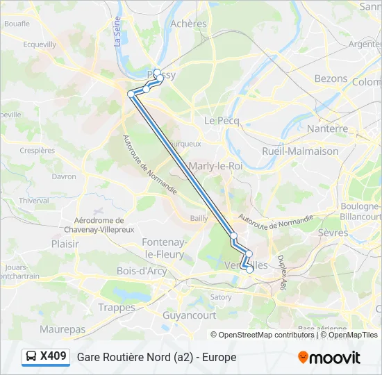 X409 Bus Line Map
