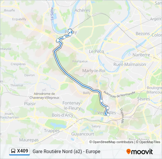 X409 Bus Line Map