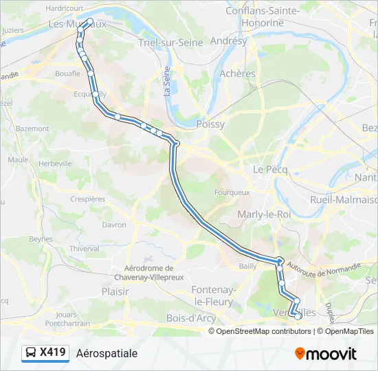 X419 Bus Line Map