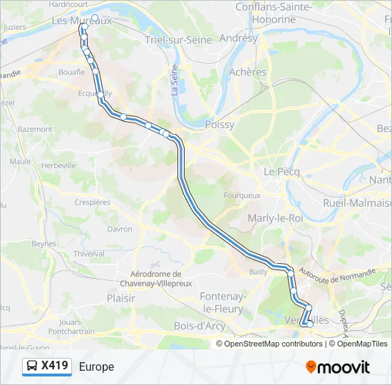 X419 Bus Line Map