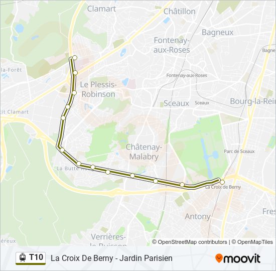 T10 light rail Line Map