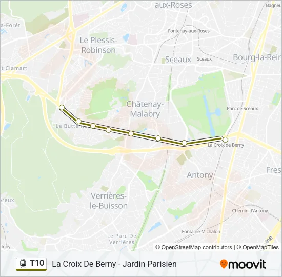 T10 Light Rail Line Map
