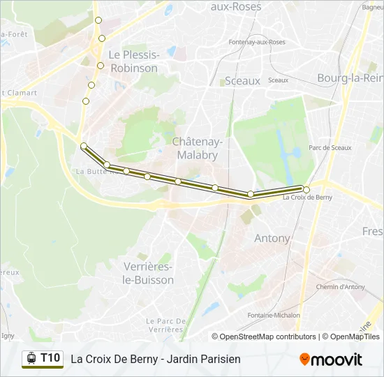 T10 Light Rail Line Map