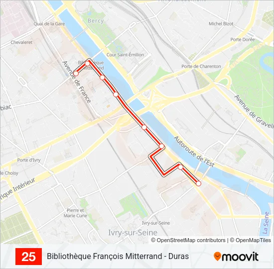 25 Bus Line Map