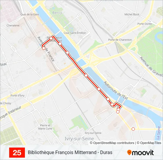 25 Bus Line Map