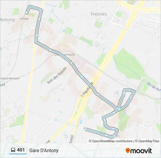 401 Bus Line Map