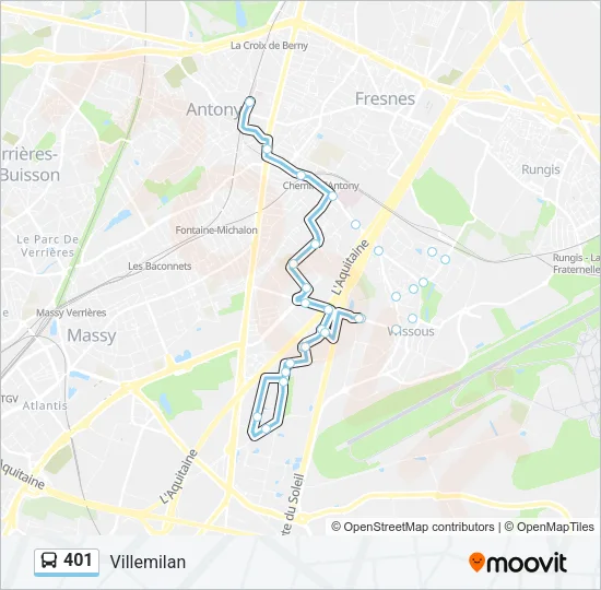 401 Bus Line Map