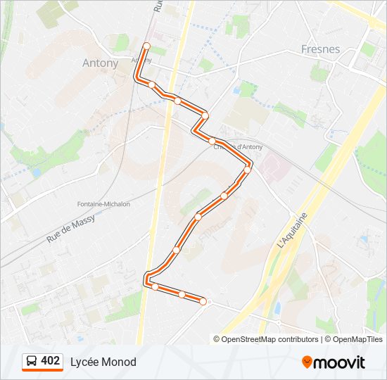 402 bus Line Map