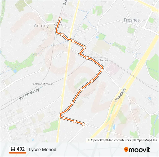 402 Bus Line Map