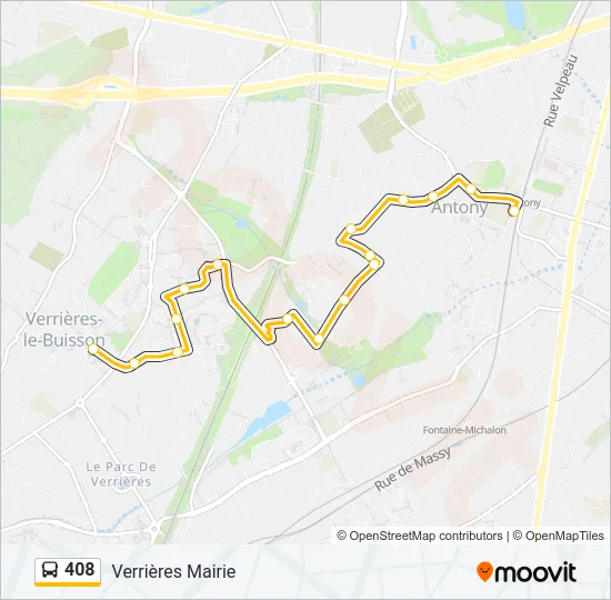 408 Bus Line Map