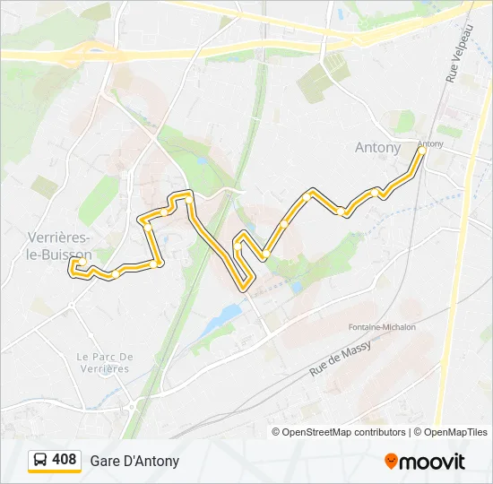 408 Bus Line Map