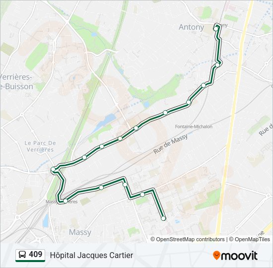 409 Bus Line Map