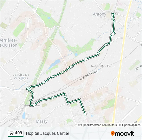 409 Bus Line Map