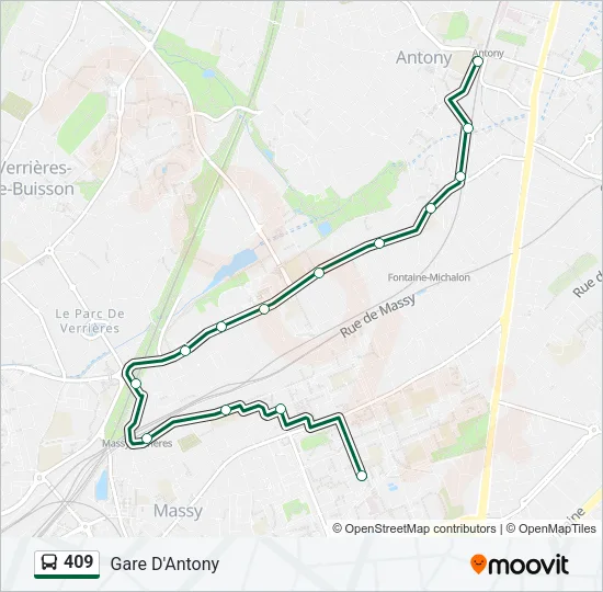 409 Bus Line Map