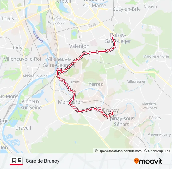 E Bus Line Map