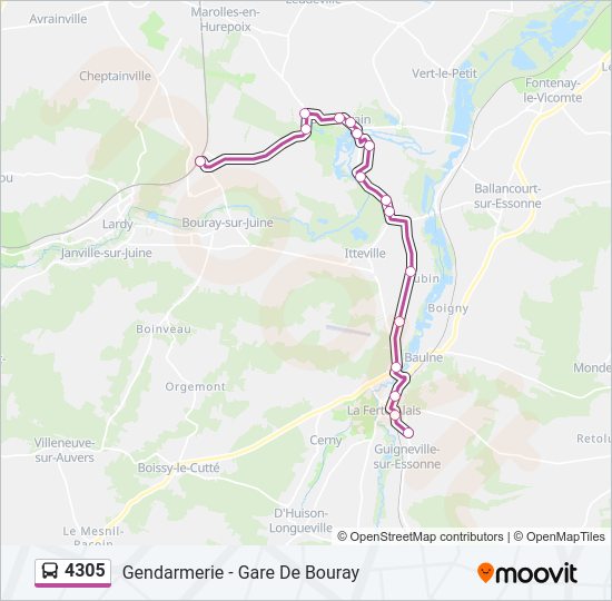 4305 bus Line Map