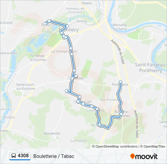 4308 Bus Line Map