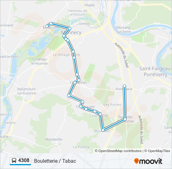 4308 bus Line Map