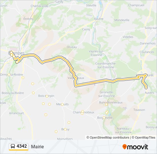 Mapa de 4342 de autobús