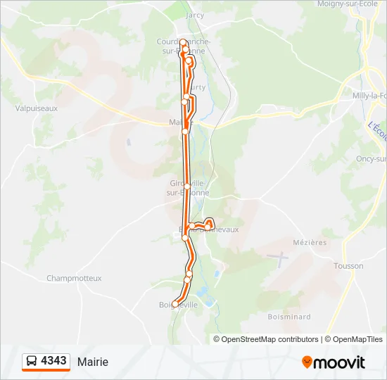 4343 Bus Line Map