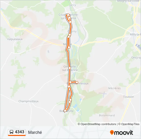 4343 Bus Line Map