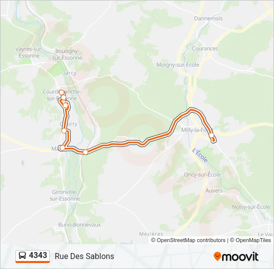 4343 Bus Line Map