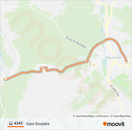 4343 Bus Line Map