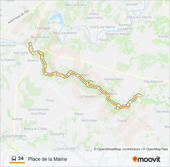 34 Bus Line Map