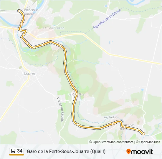 34 Bus Line Map