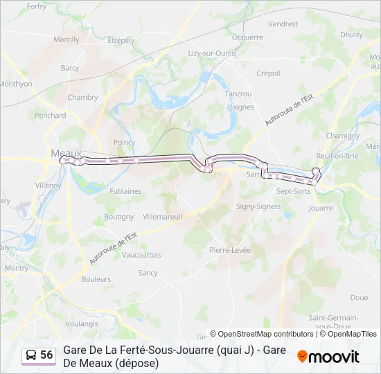 56 Bus Line Map