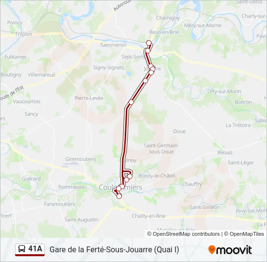 41A Bus Line Map