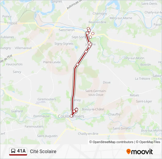 41A Bus Line Map