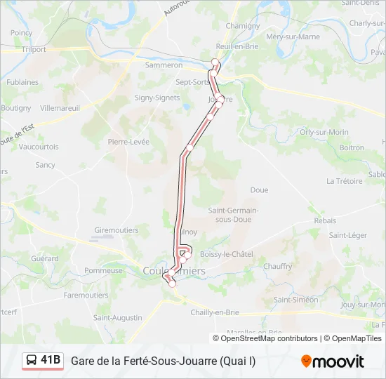 41B Bus Line Map