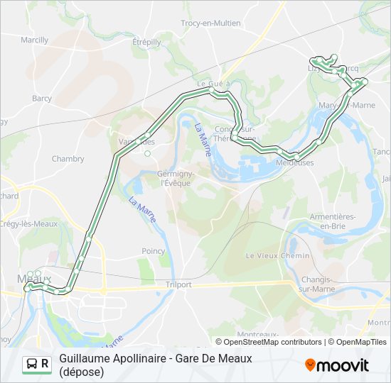 R Bus Line Map
