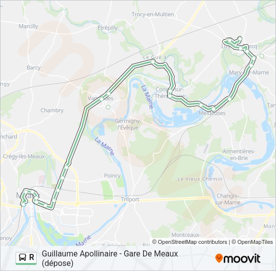R Bus Line Map