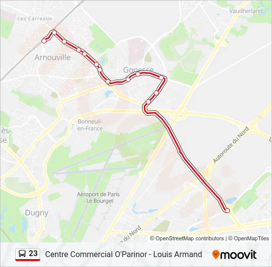 23 Bus Line Map