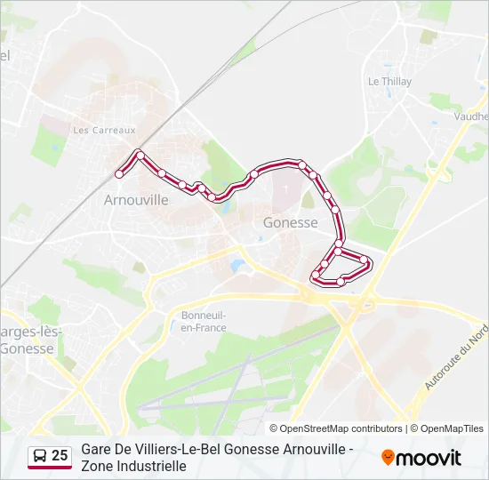 25 Bus Line Map