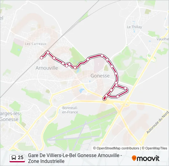 25 Bus Line Map