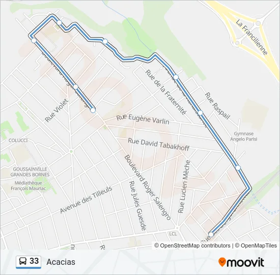 33 Bus Line Map